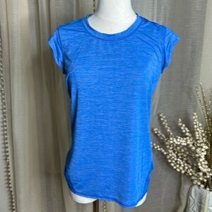 Lululemon Run Tee Cap Sleeve Sz 4 Royal Blue